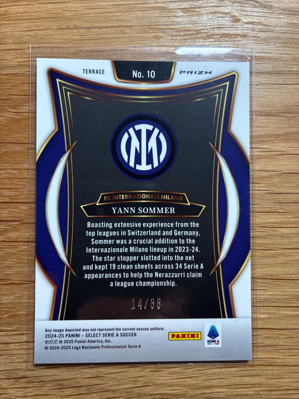 Topps Carte collezionabili: Panini Select Yann Sommer Inter /38 – Usato da Wangenried venduto da Garagara 1