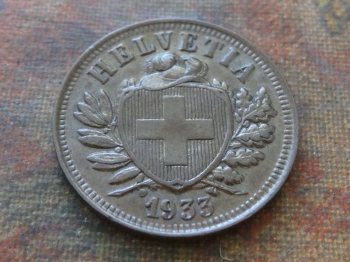 Tutti le monete: 2 Rp. 1933  (D) – Usato da Romanel-sur-Lausanne venduto da Swift13