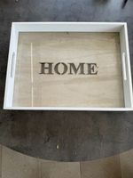 Tragtablare mit HOME Aufschrift weiss Holz 40x30 cm