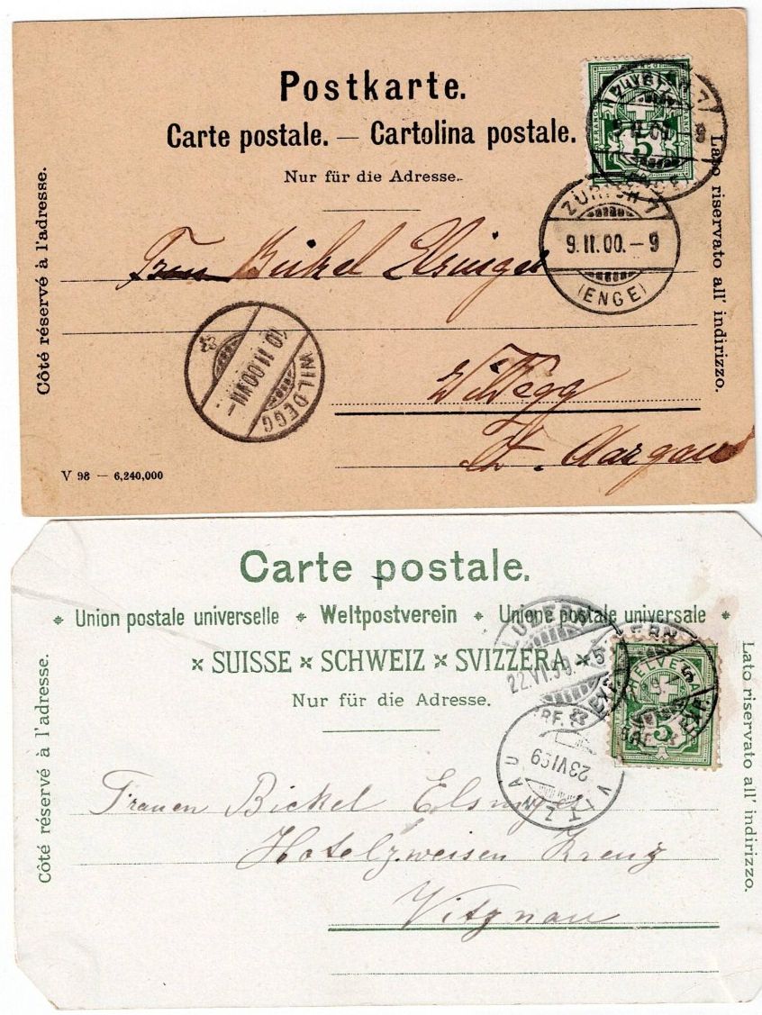 Cartes postales: Schweiz, 4 Ansichtskarten, Suchard, Cailler, Maestrani – D'occasion à Hinteregg par McCharly01 1