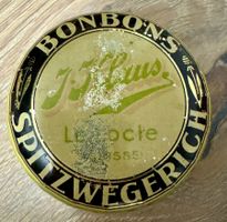 Alte kleine Blechdose Spitzwegerich Bonbons KLAUS Le Locle
