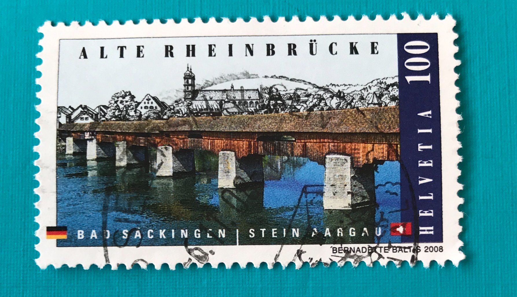 Tutti i francobolli: Nr.1288 mit Stempel Rheinbrücke 2008    – Usato da Aarau venduto da Billa007