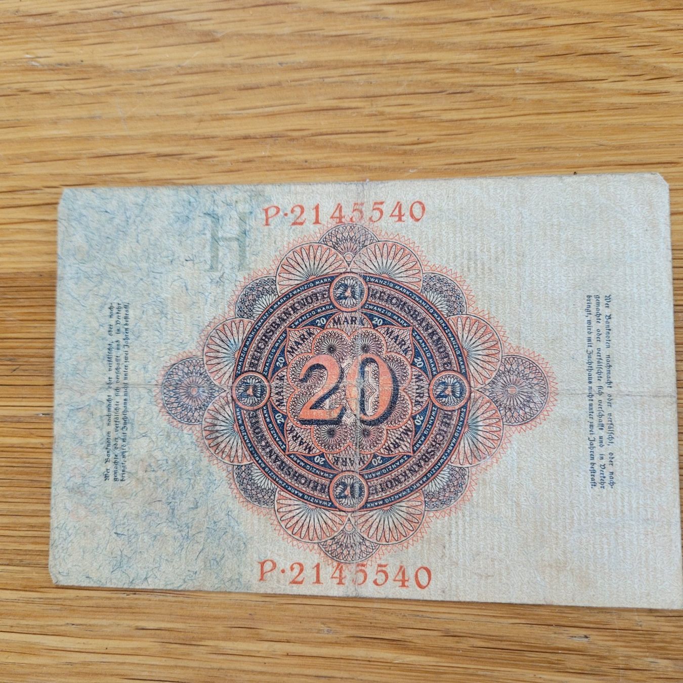 Banconote: Banknote Berlin 1914 20 – Usato da Biel/Bienne venduto da Destockweb 1