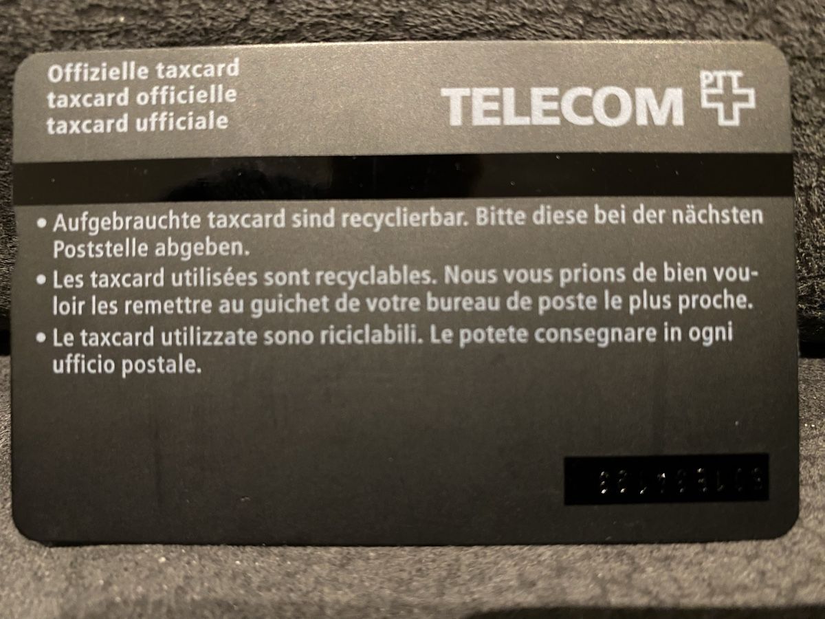 Telefon- & Taxkarten: Taxcard 501E – Gebraucht aus Lausanne von babacard10 1