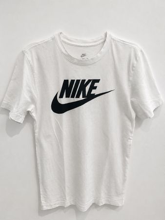 Nike T Shirt Weiss Schwarz Logo XS 34 Baumwolle Unisex