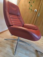 Ledersessel /Fernsehsessel / Relaxsessel mit Hocker rot