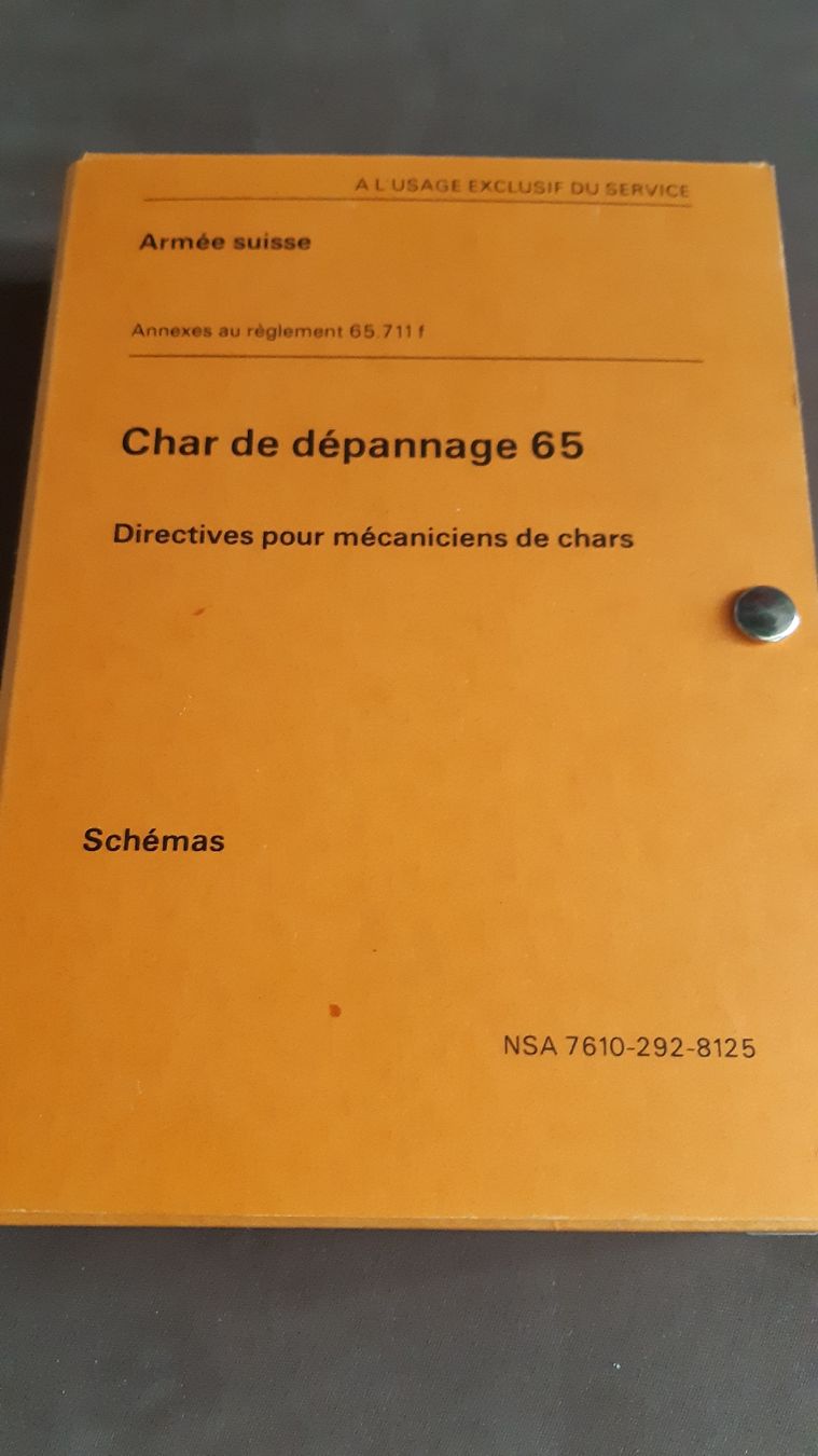 Schweizer Armee Uniformi: char de dépannage 65 (24 Schémas) – Usato da Chésopelloz venduto da Toino95