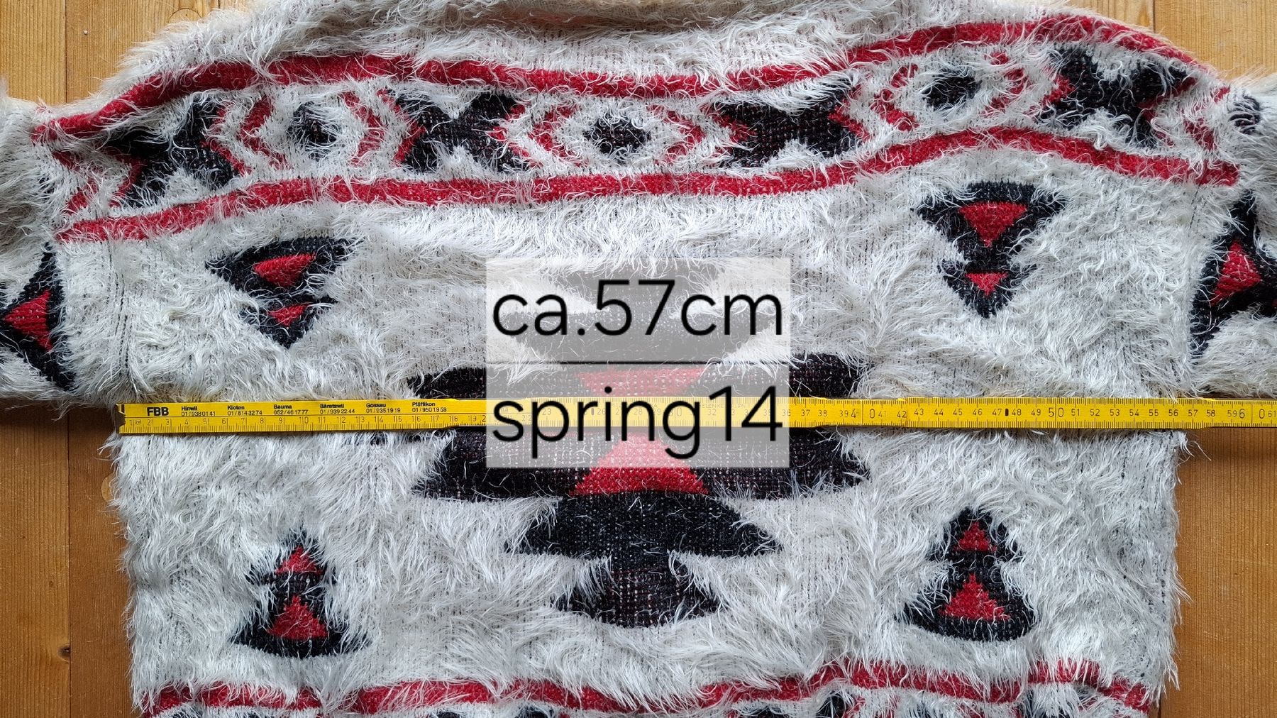 Maglioni & Felpe: Danity Pullover weiss rot schwarz Muster Grösse TU – Usato da Pagig venduto da Spring14 5