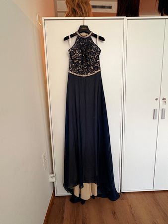 Abendkleid JJ's HOUSE Dunkelblau Spitze Grösse 38 Neu