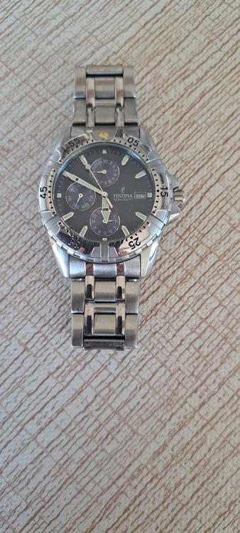 Montre Vintage Calypso-FESTINA 5160 Multifonction En Acier - Modèle Rétro NOS