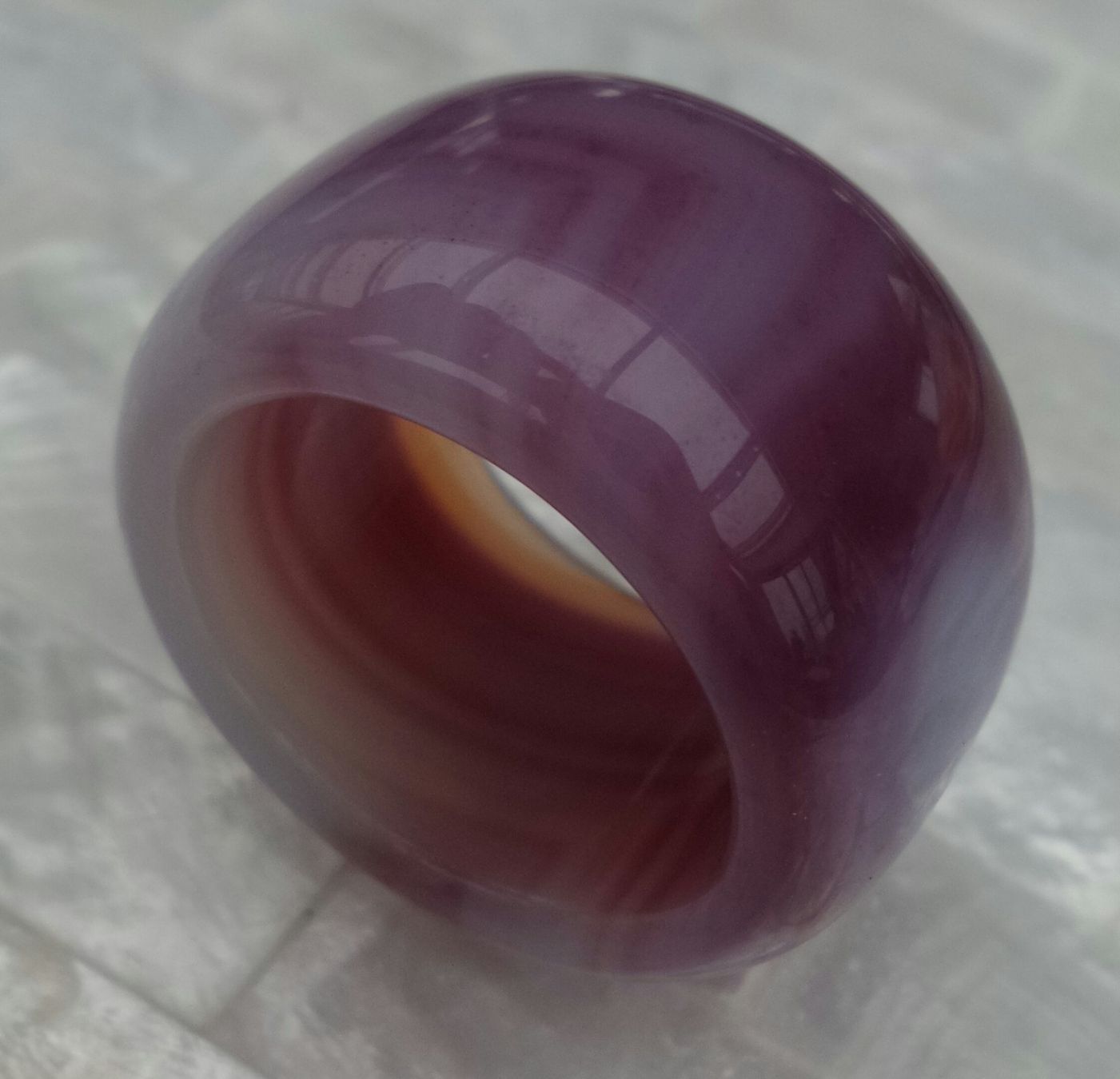 Anelli: Lila Achat Fullstone Fingerring – Nuovo (secondo la descrizione) da Zürich venduto da benedikt12 9