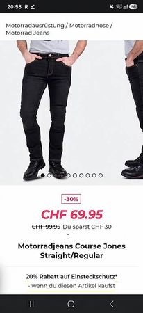Motorradjeans mit Protektoren Course Jones  - W32 L30