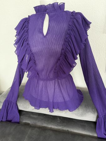 Bluse chiffon lila S. Neu