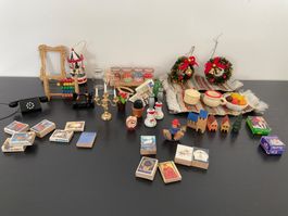 Puppenhaus Zubehör Teppich Bücher Spielsachen Telefon etc