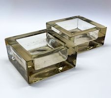 Aschenbecher Design Vintage Antik 60er Glas Havanna 2 Stk