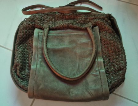 Umhänge-/Handtasche Leder geflochten