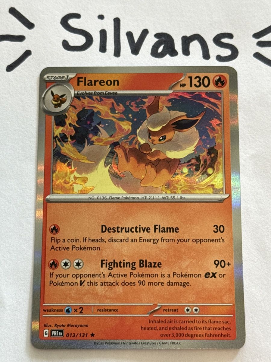 Pokémon Carte collezionabili: Flareon Holo 013/131 Prismatic Evolutions Englisch – Nuovo (secondo la descrizione) da Wil SG venduto da Silvans