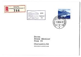 1954 portogerechter Pro Patria R-Brief, Bundesfeier-Stempel