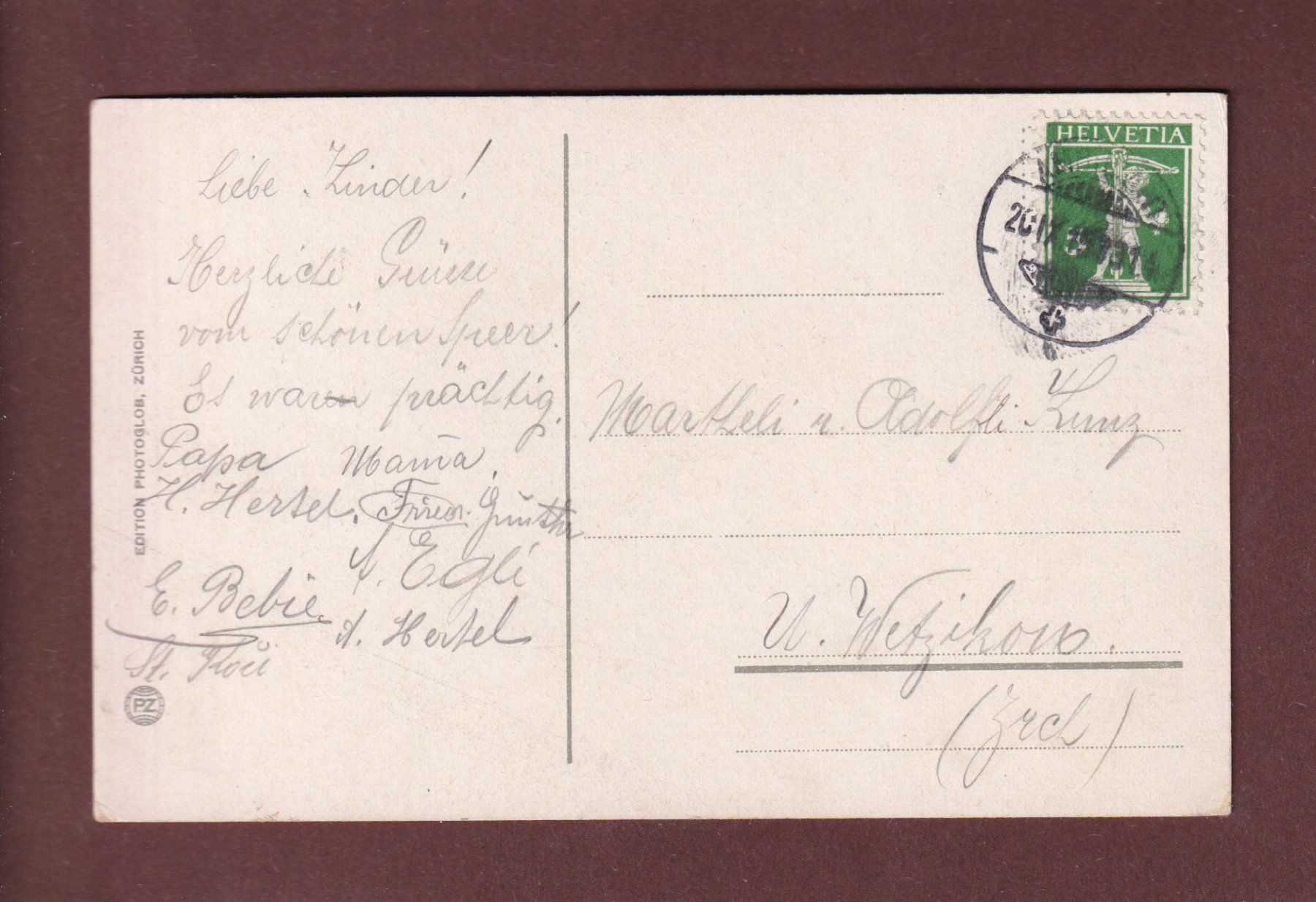 Cartes postales: SPEER bei Weesen - 1915 – D'occasion à Pully par nicecards-shop 1