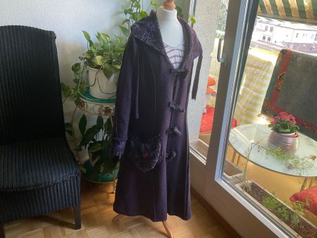Sublime manteau en laine violet original HÉTÉROCLITE, t. 38