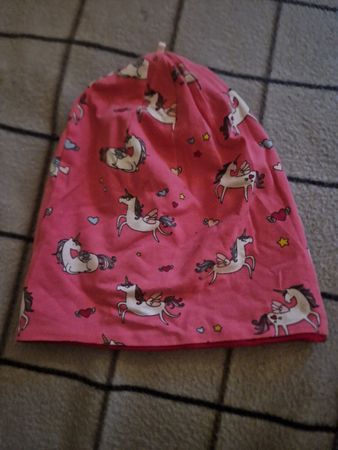 Süsse Mädchen Mütze Einhorn pink Gr. 54/55 Herbst Winter