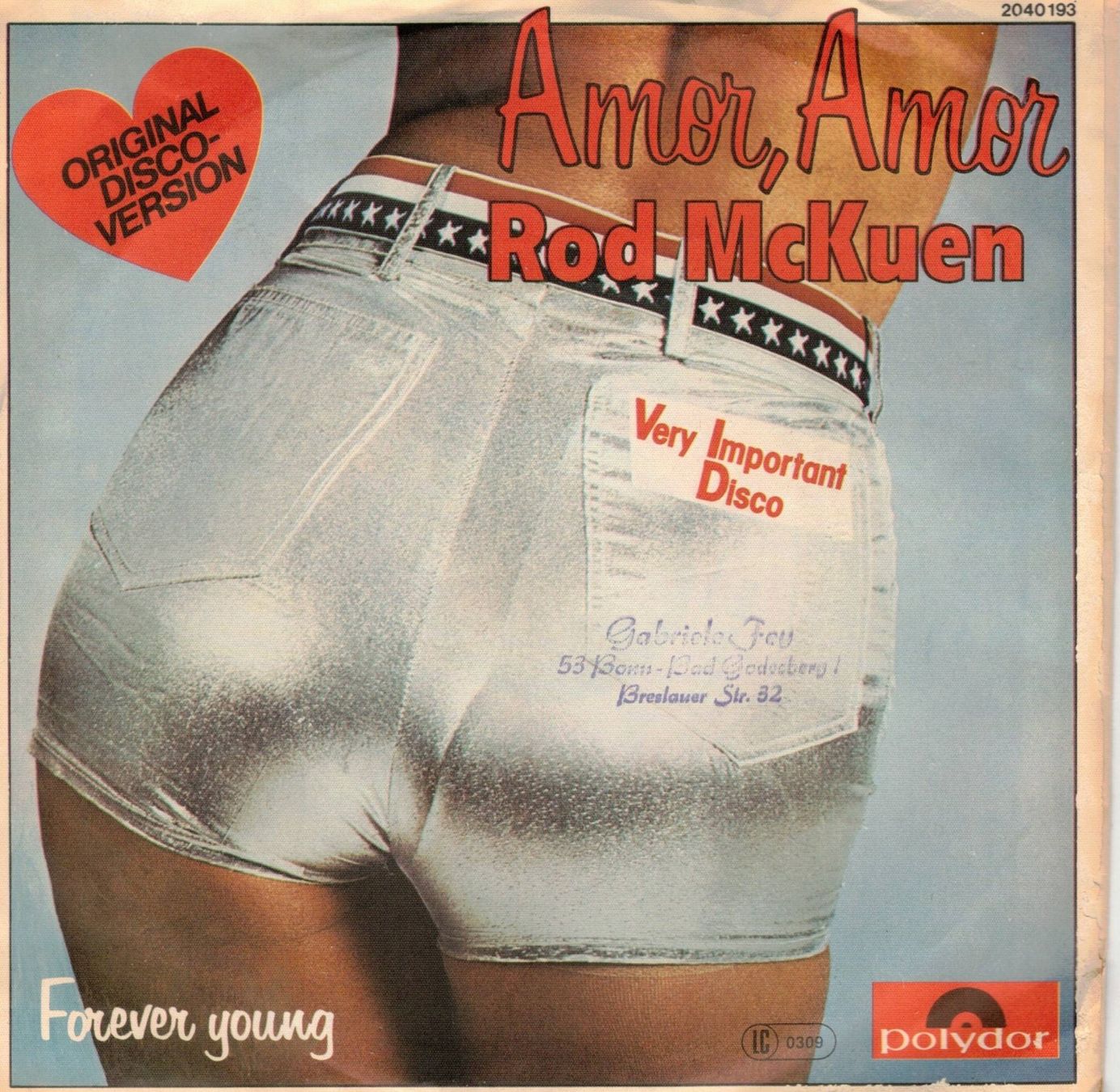Vinyles: Rod McKuen  --  Amor, Amor  Single7 – D'occasion à Rheinau par asteng
