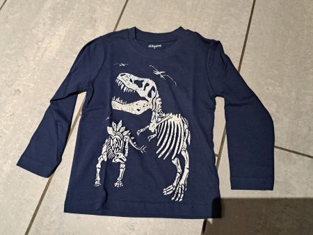 Pulli blau Dinosaurier Skelet Gr. 92/98 NEU