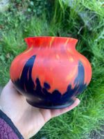 Vase pâte de verre Rouge et Noir – ancien