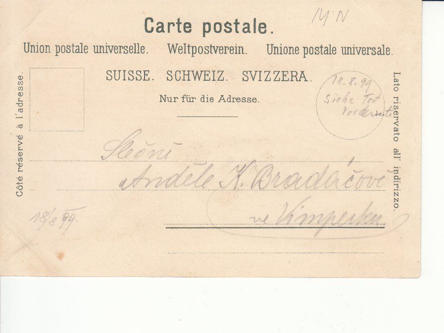 Cartoline postali: Schaffhausen 1899 – Usato da Bürglen TG venduto da StampGraf 1