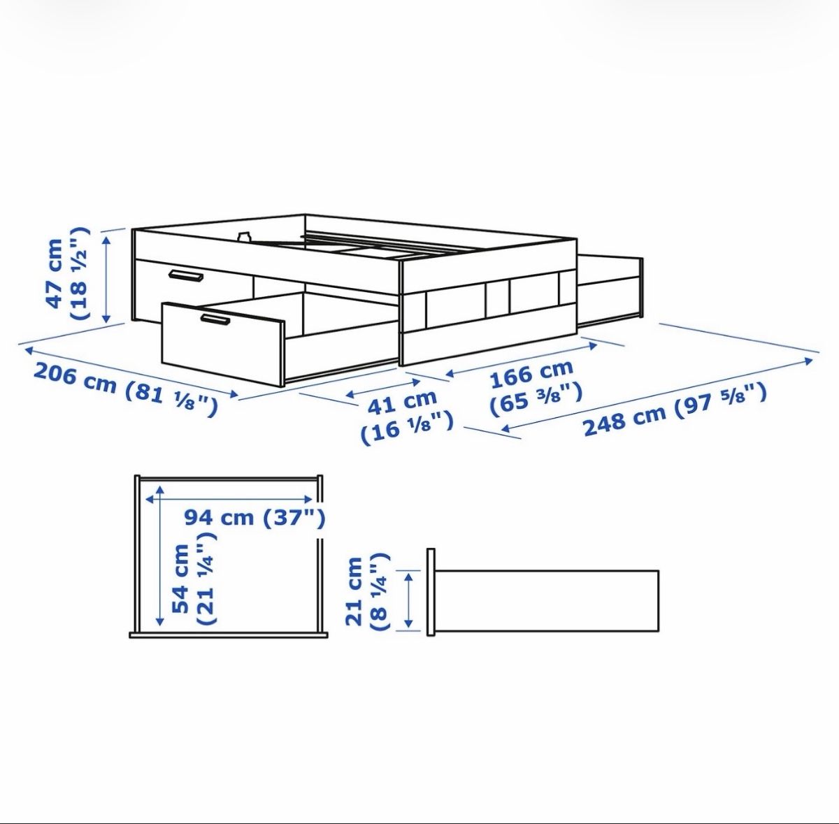 Ikea Letti: Ikea BRIMNES Bett 160/200cm – Usato da Neuchâtel venduto da louie_1609 1