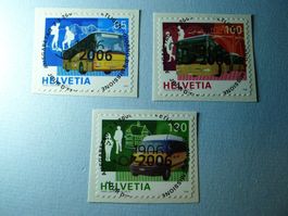 2006 Sondermarke 100 Jahre Postauto 1192-1194 ET Vollstempel