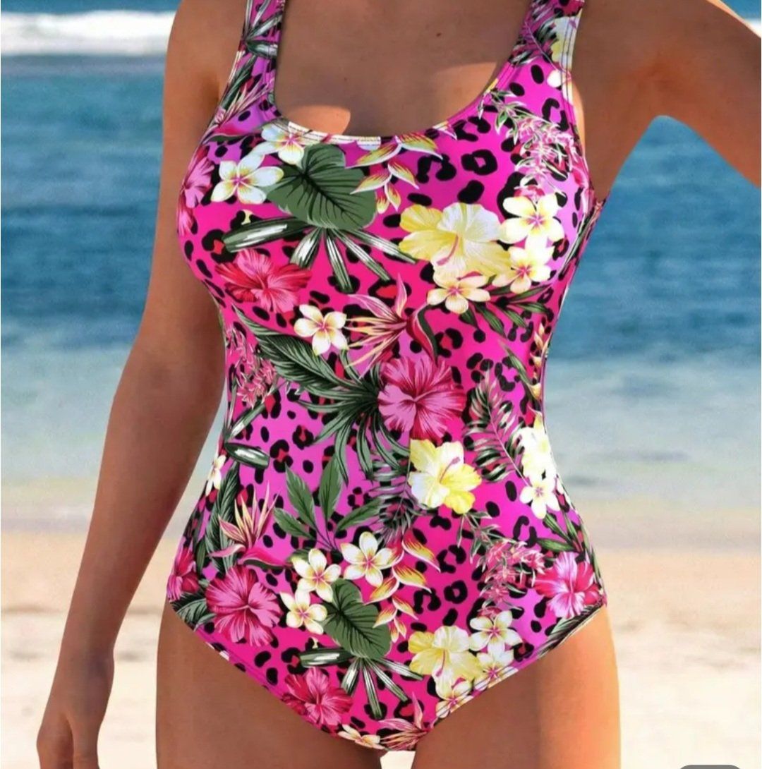 Costumi da bagno & Bikini: Neuer Badeanzug einteilig mit Blumen - Grösse XL / 44 – Nuovo (secondo la descrizione) da Oberwil BL venduto da Hunajakakku 1