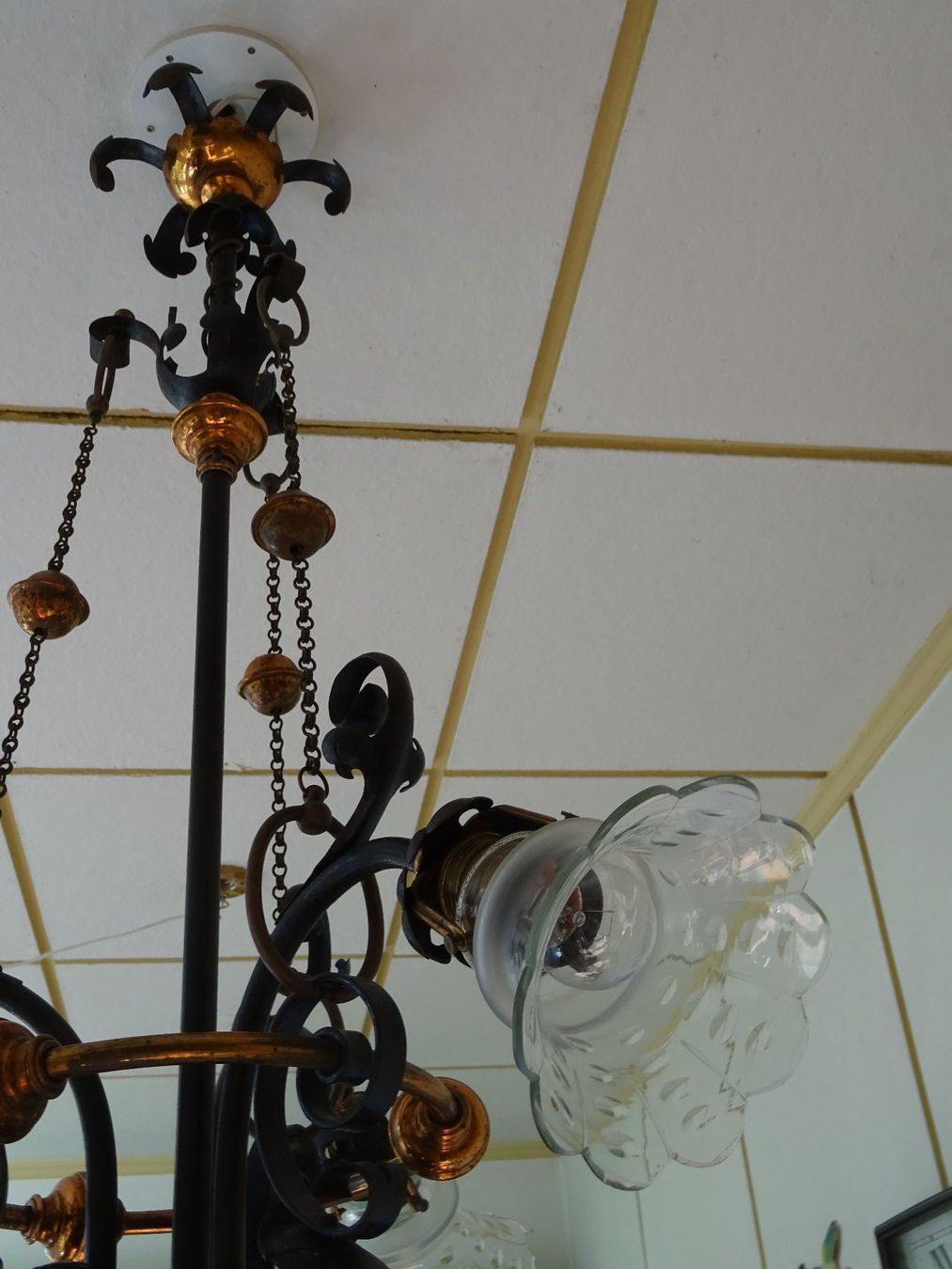 Lampade: Antiker Kronleuchter aus Jugendstil-Villa – Usato da Malters venduto da ADA011 6