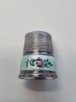 Antiker Fingerhut, Silber Sterling 925, Guilloche Emaille