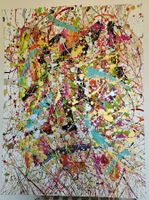Tableau sur châss a strait coloré - Art contemporain unique!