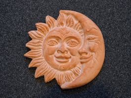 Wanddeko Sonne & Mond / Terracotta