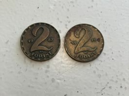 2 seltene 2 Forint Münzen Ungarn 1982 & 1970