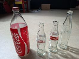 Coca-Cola Flaschen Sammlung, Vintage, 4 Flaschen aus 80er!