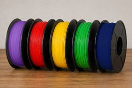 3D Druck PLA Filament - SET (violet,rot,gelb,grün,navy-blau)