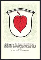 Ossingen, Wappen auf Weintrauben-Ornamen