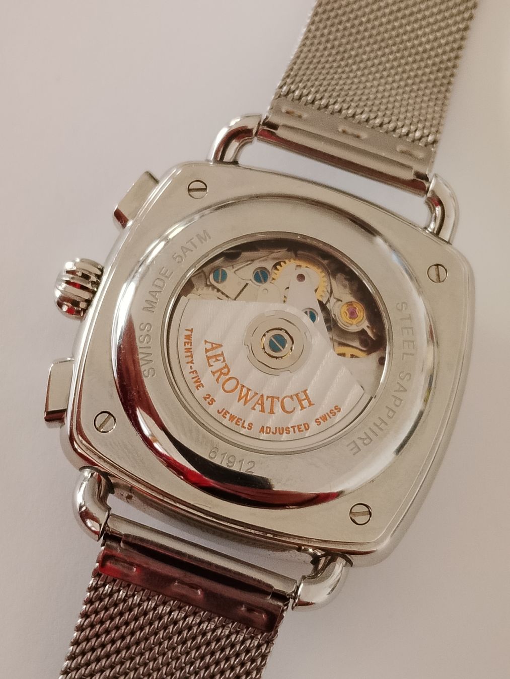 Aerowatch Uhren: Automatic Aerowatch 1942 cushion Chronograph valjoux 7750  – Gebraucht aus Biel/Bienne von Vintage-timearts 7