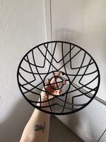 Schwarzer Drahtkorb für Früchte oder Brot, 25cm Durchmesser