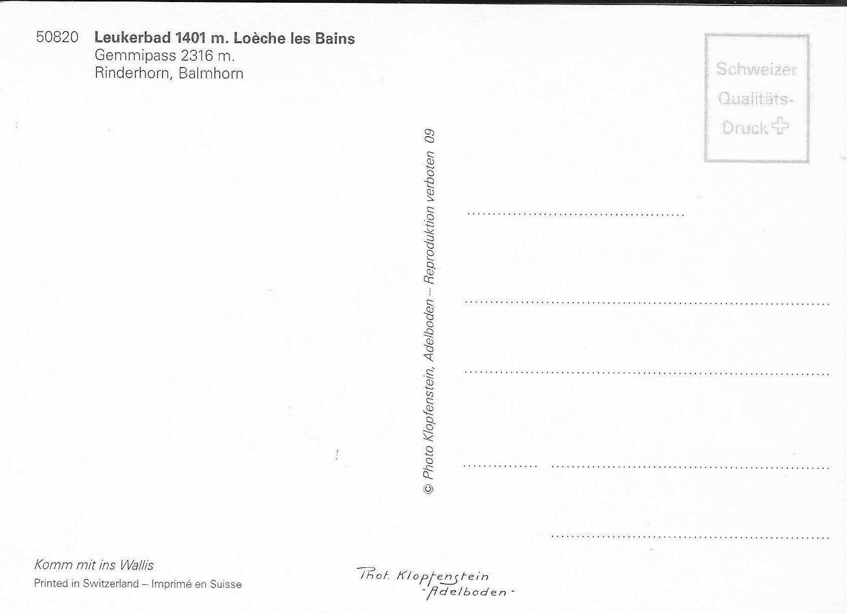 Ansichtskarten: Leukerbad VS – Neu (gemäss Beschreibung) aus Rothrist von Stranglehold 1