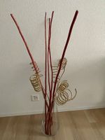 Dekozweige rot gold, Glitzer Weihnachten  Deko Spiralen