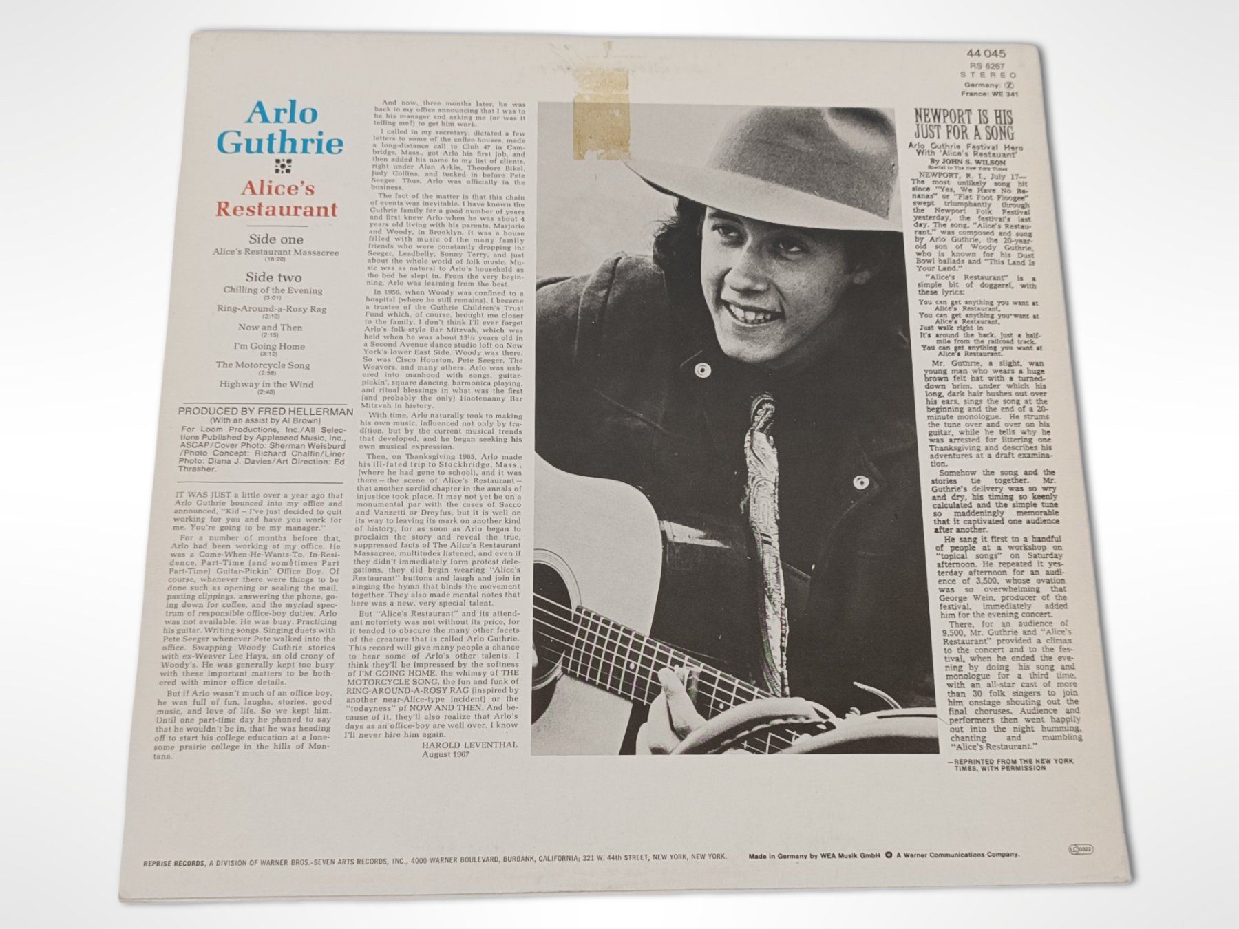 Schallplatten: Vinyl Arlo Guthrie - Alice's Restaurant – Gebraucht aus Suhr von Restwert_Suhr 1