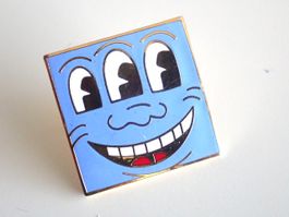 Keith Haring Pin Vintage Kunst 3 Augen Smile