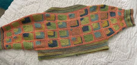 Jäckli Jacke, Baumwolle/Seide, handgestrickt, Gr. 36