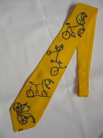 Vintage Krawatte Seide gelb Velo Fahrrad Designer GIMÄ