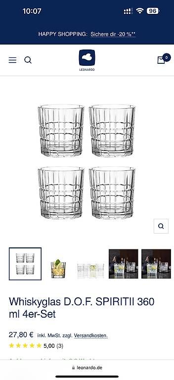 Bicchieri: Leonardo Trinkgläser/Whiskygläser 4x – Usato da Rüthi (Rheintal) venduto da ine_98z7 2