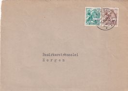 2 x 5Rp. Marken auf Lokalbrief ( Vorderseite) v. Richterswil